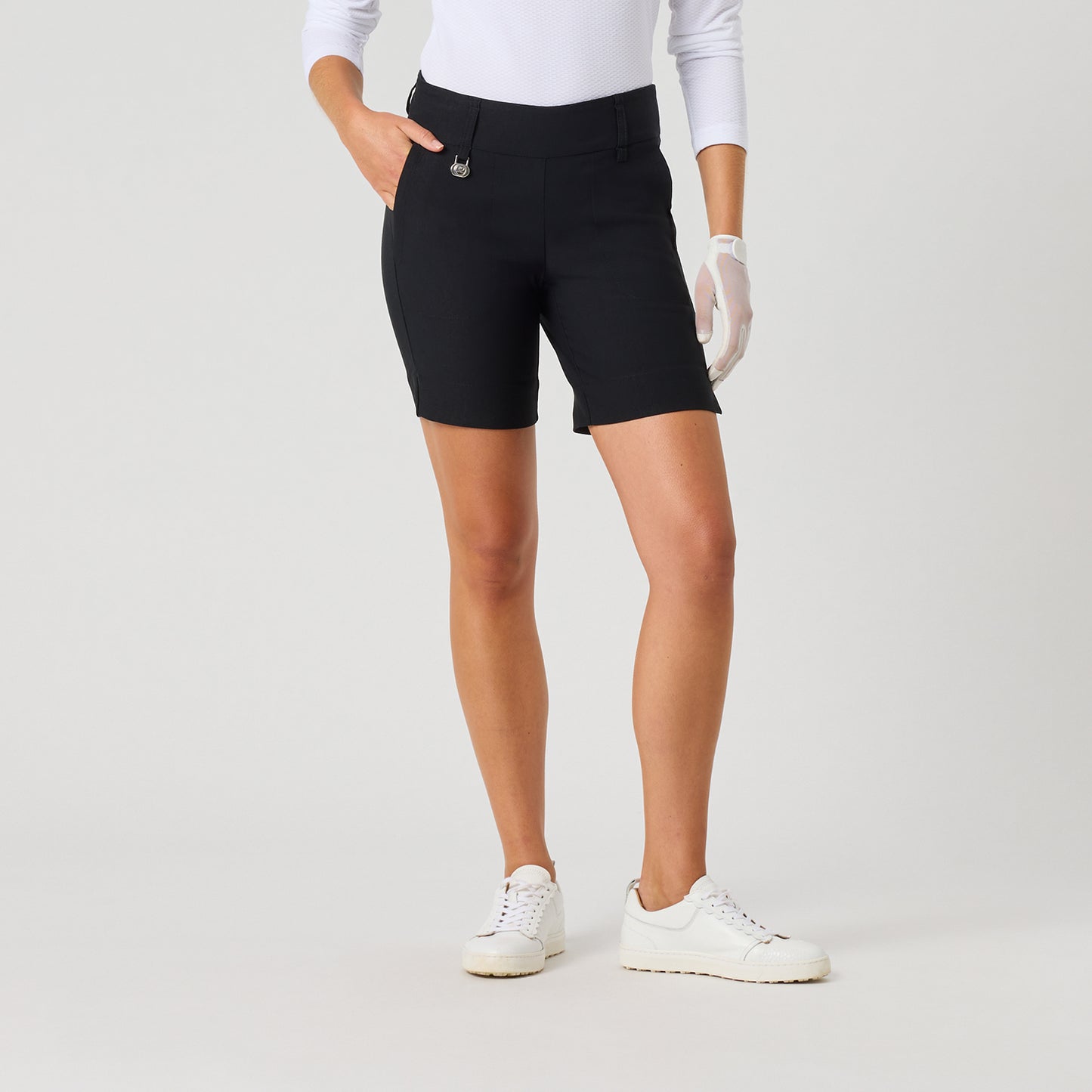 Daily Sports Ladies Shorter-Length Pull-On Black Golf Shorts