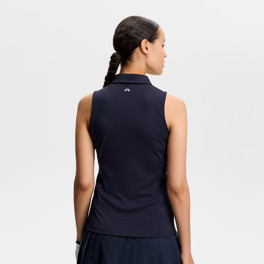 J.Lindeberg Ladies Navy Sleeveless Polo - Last One XL Only Left