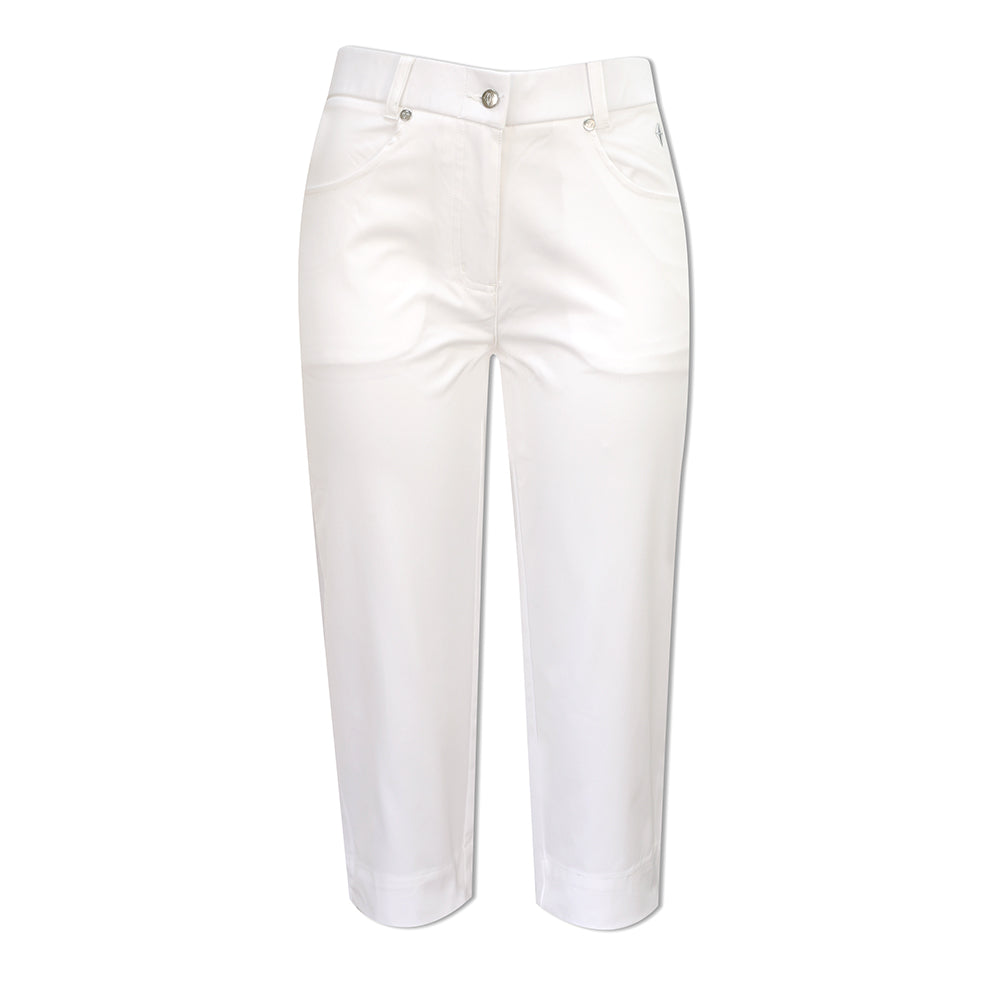 Pure Golf Ladies Stretch Capri in White