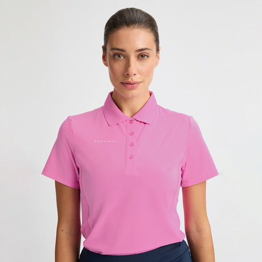 Rohnisch Women's Short Sleeve Polo with Textured Panels