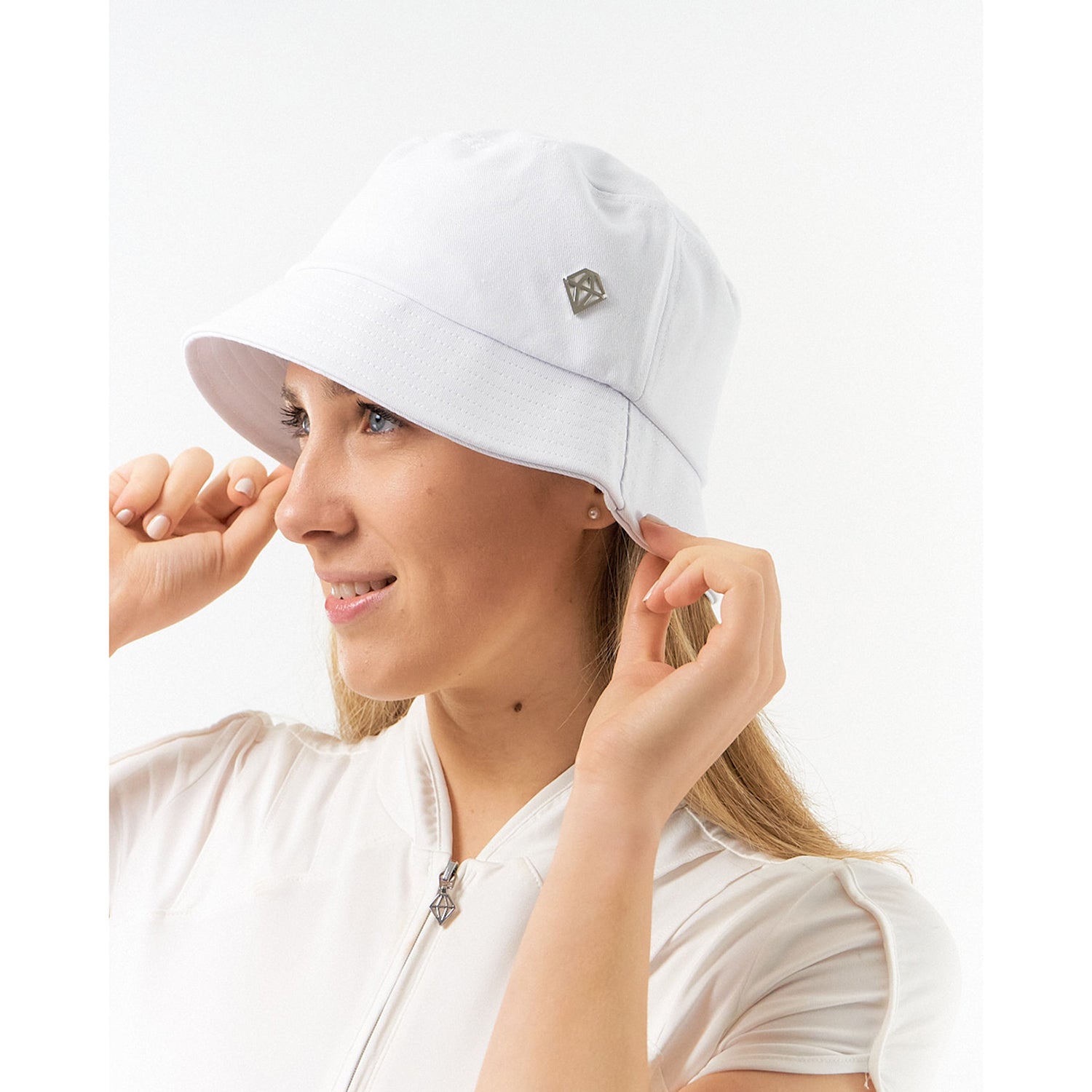 Pure Ladies Lined Bucket Hat in White