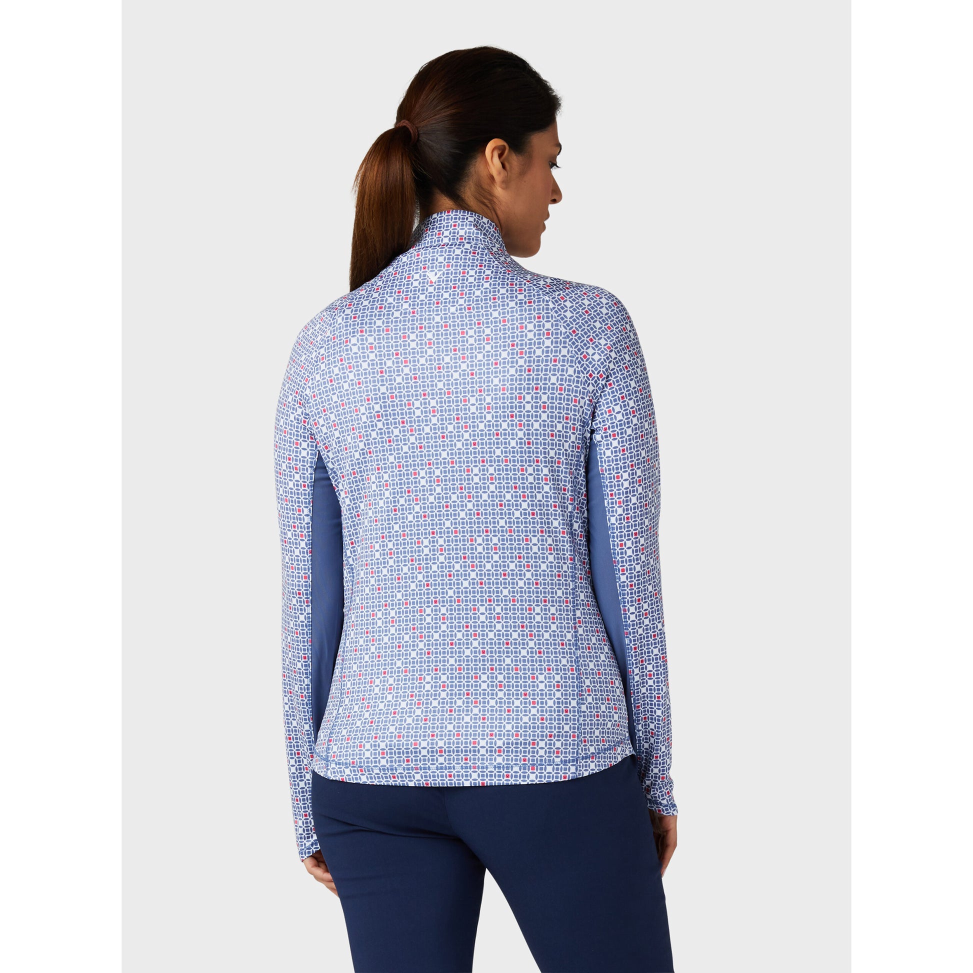 Callaway Ladies Geo Print Golf Top in Coastal Fjord 