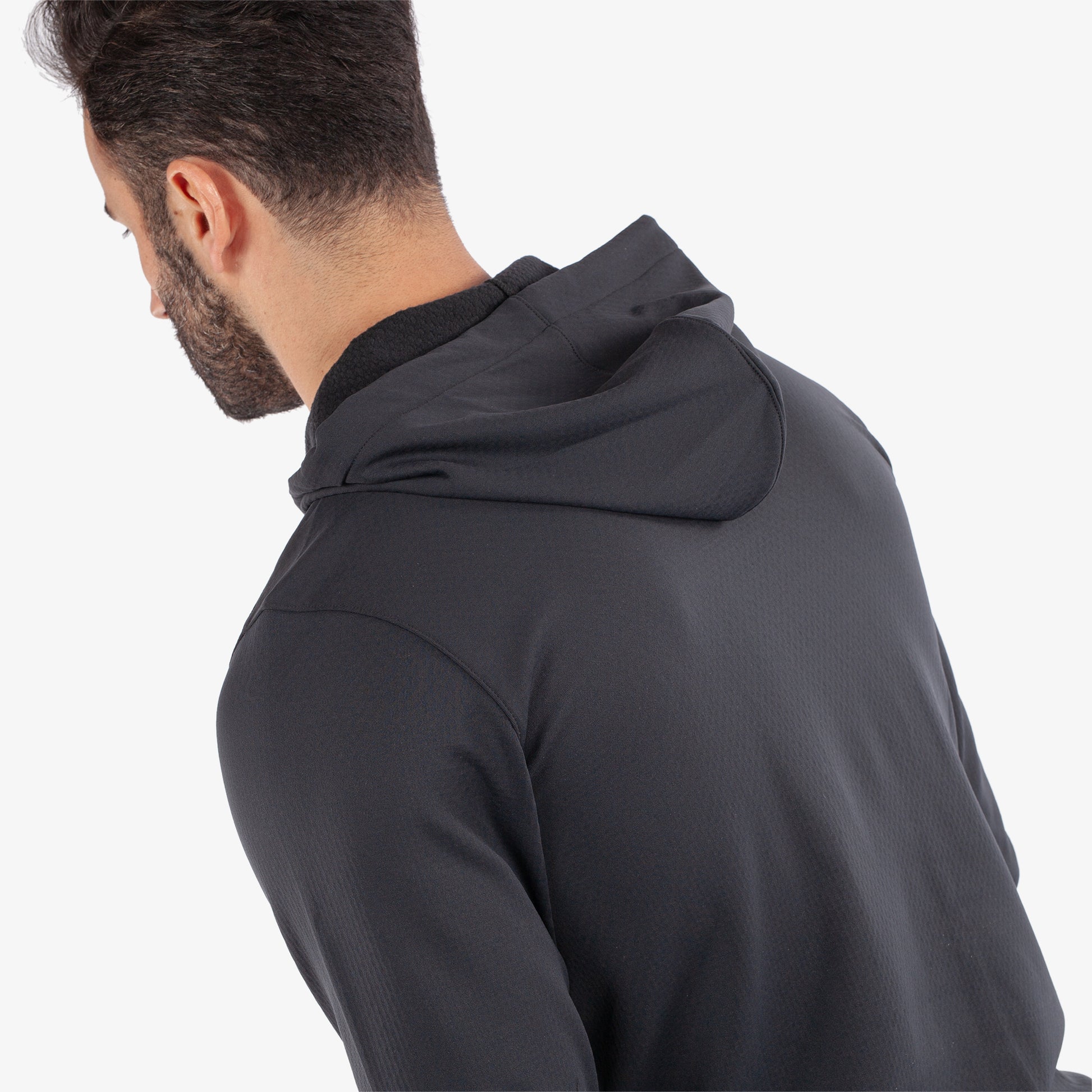 Galvin Green Mens Black Mid-Layer with Adjustable Hood