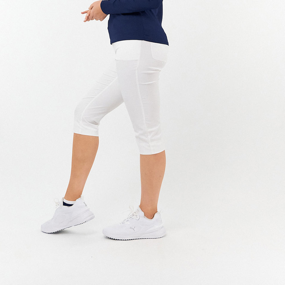 Pure Golf Ladies Stretch Capri in White