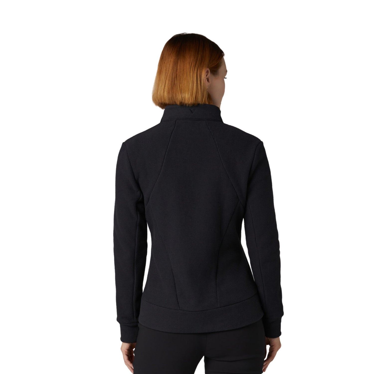Callaway Ladies Golf Waffle Knit Fleece Jacket in Black
