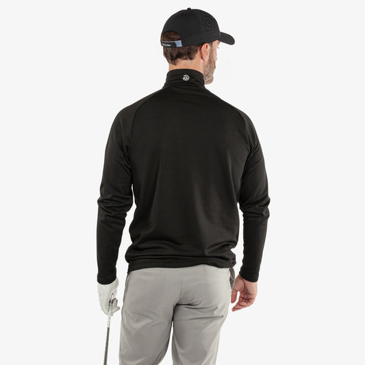 Galvin Green Mens Black Zip-Neck Golf Top