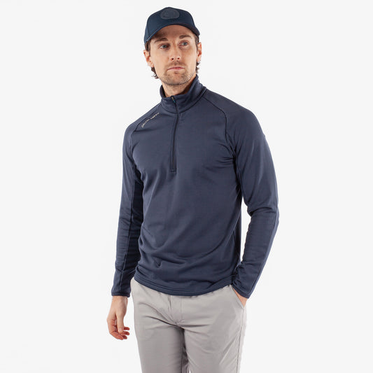 Galvin Green Mens Navy Zip-Neck Golf Top