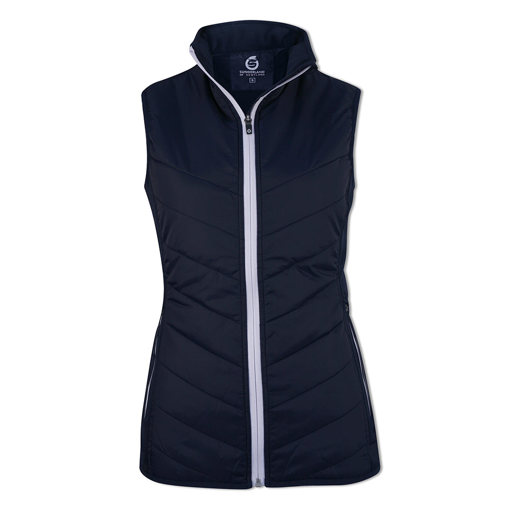 Sunderland Ladies Quilted Gilet in Navy & White