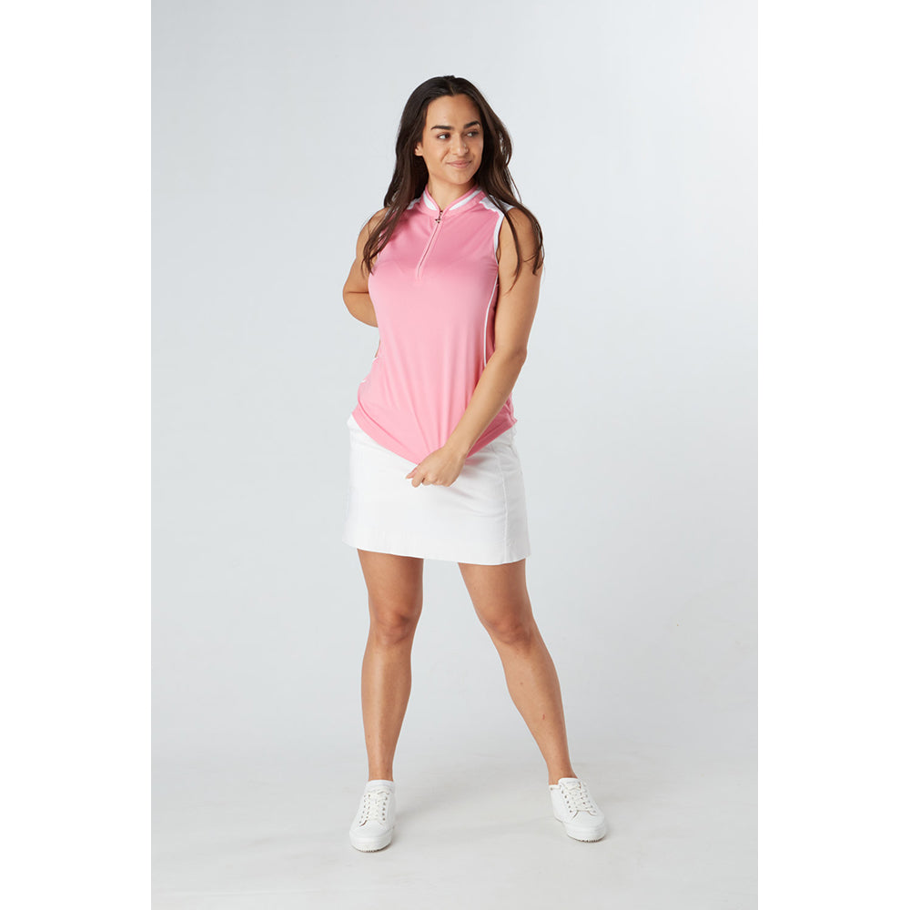 Swing Out Sister Zip-Neck Sleeveless Golf Polo