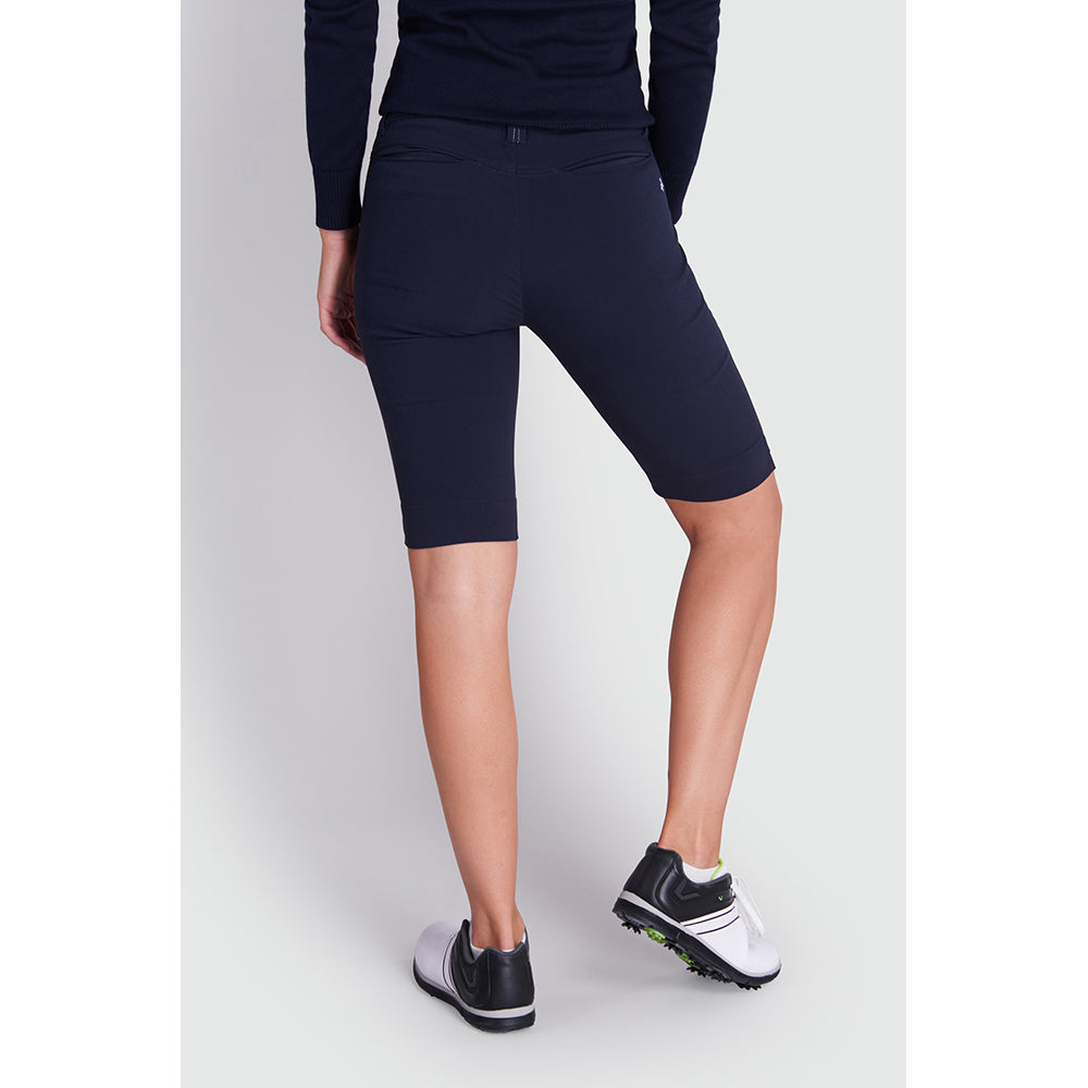 Green Lamb Ladies Stretch Pull-On Shorts in Navy Blue