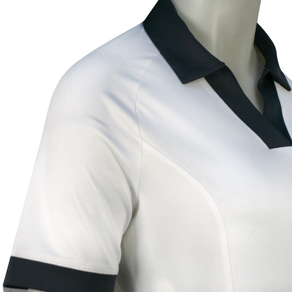 Callaway Ladies Short Sleeve Colour Block Polo Shirt in White & Navy