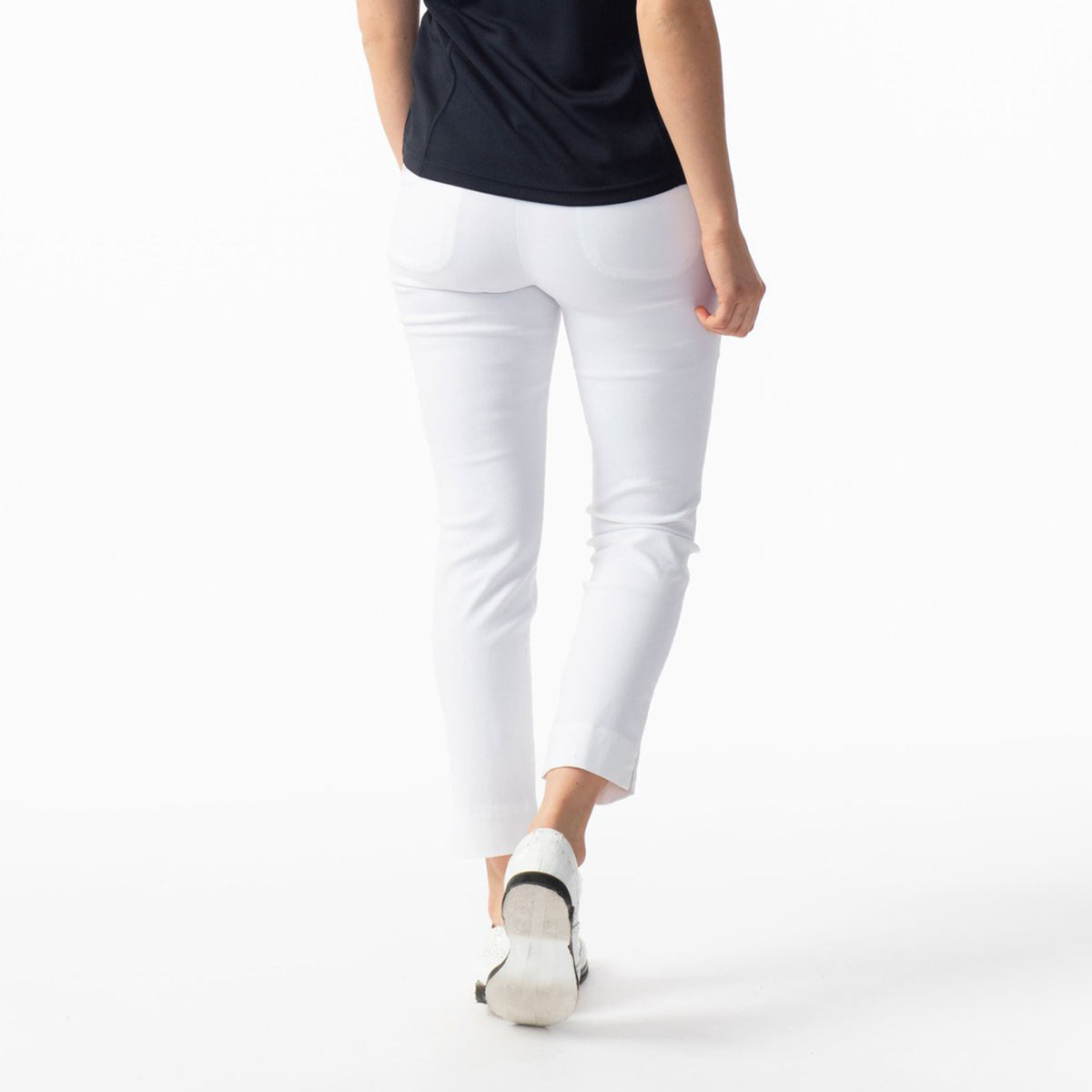 Daily Sports Ladies Pull-On 7/8 Trousers with Super-Stretch Finish in White
