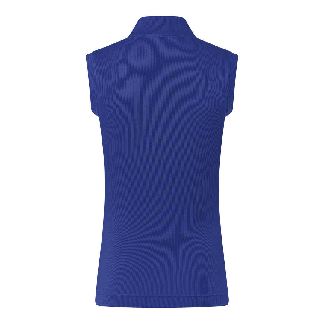 Pure Golf Ladies Sleeveless Zip Neck Top in Bluebell