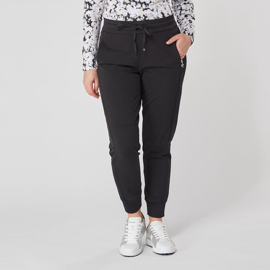 Swing Out Sister Ladies Pull-On Stretch Jogger in Black