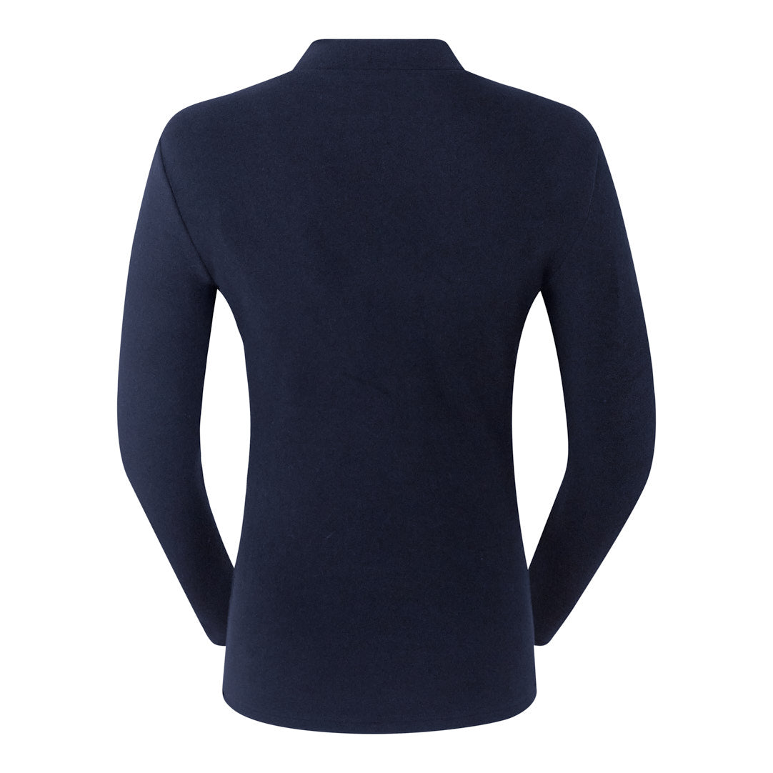 Pure Ladies Super Soft Mock Neck Long Sleeve Top in Navy