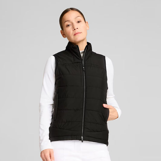 Puma Golf Ladies Quilted Vest with Primaloft Insulation in Black